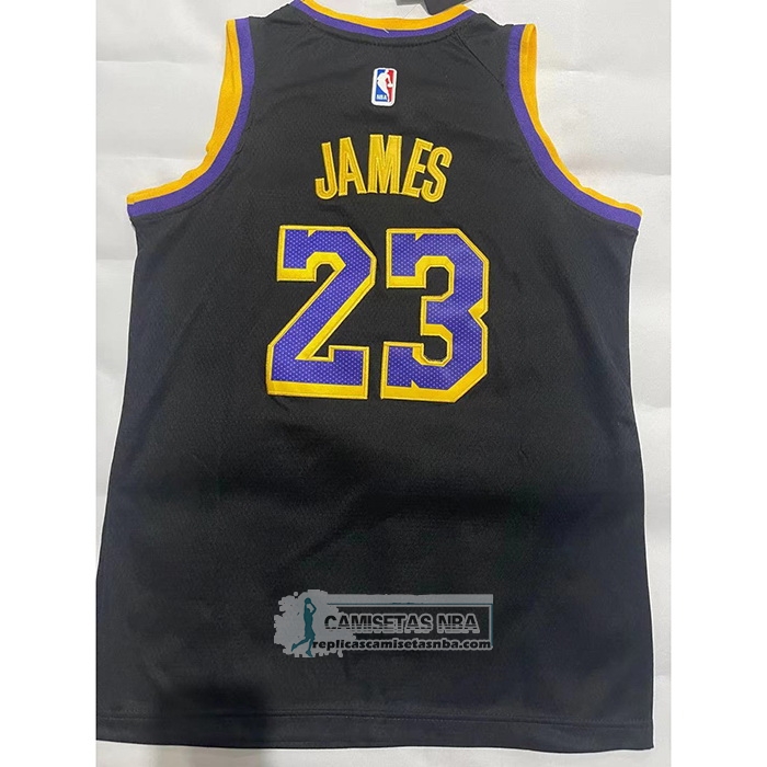 Camiseta Nino Los Angeles Lakers LeBron James NO 23 Earned 2021-22 Negro